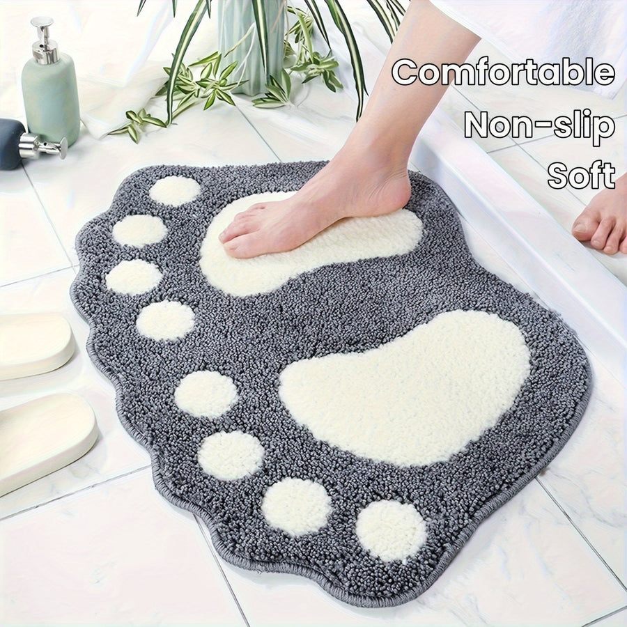 Tapete Antiderrapante em Forma de Pé – Conforto e Segurança para o Banheiro