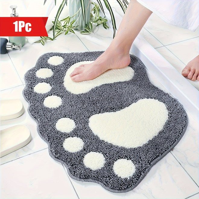 Tapete Antiderrapante em Forma de Pé – Conforto e Segurança para o Banheiro