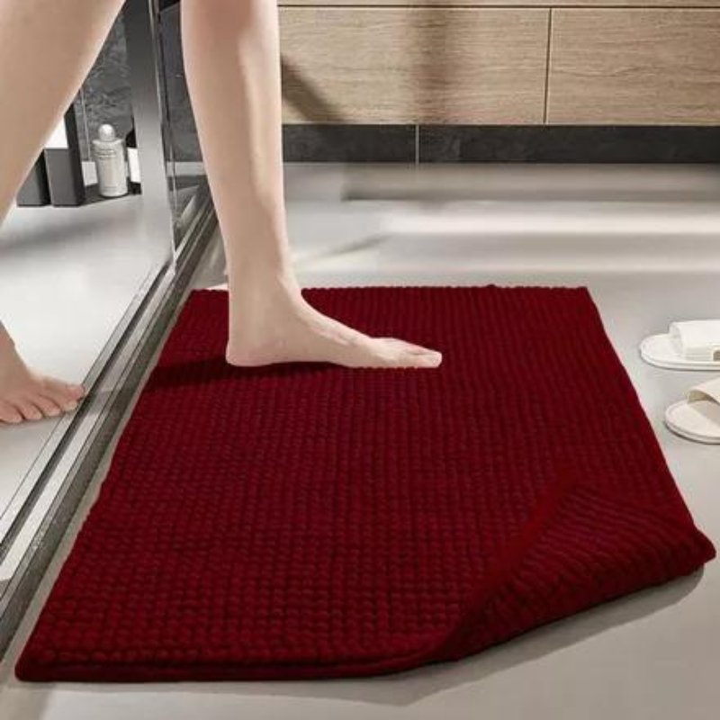 Tapete banheiro moderno absorvente e macio Bordô