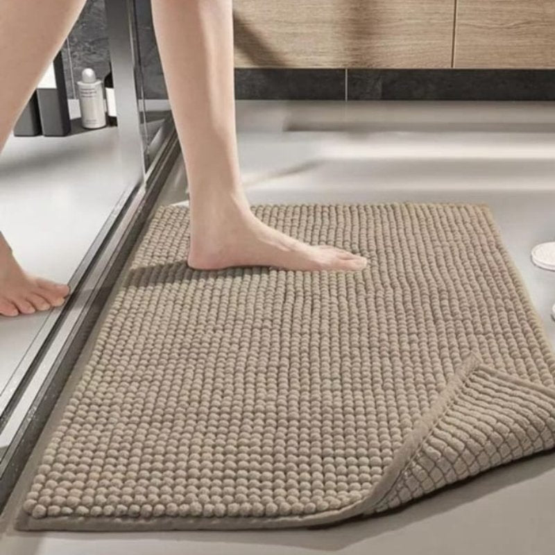 Tapete banheiro moderno absorvente e macio Caqui