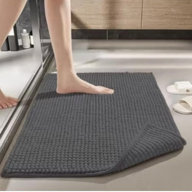 Tapete banheiro moderno absorvente e macio Chumbo