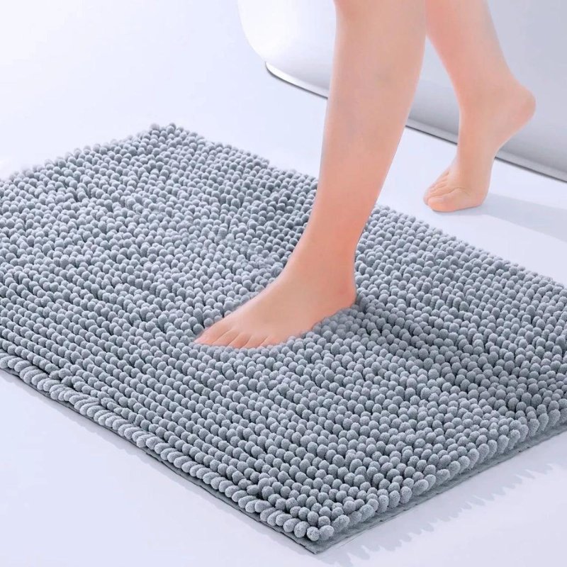 Tapete banheiro moderno absorvente e macio Cinza