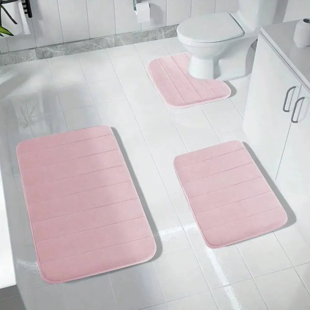 Tapete de Banho Antiderrapante em Espuma de Memória Luxuosa Rosa