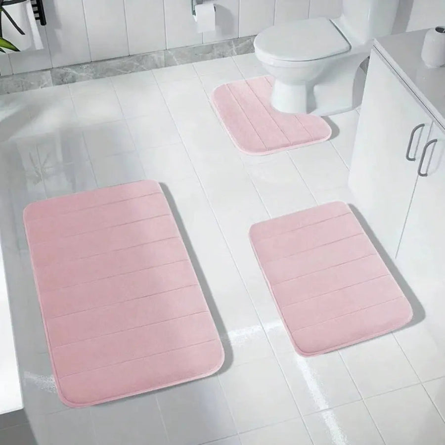 Tapete de Banho Antiderrapante em Espuma de Memória Luxuosa Rosa
