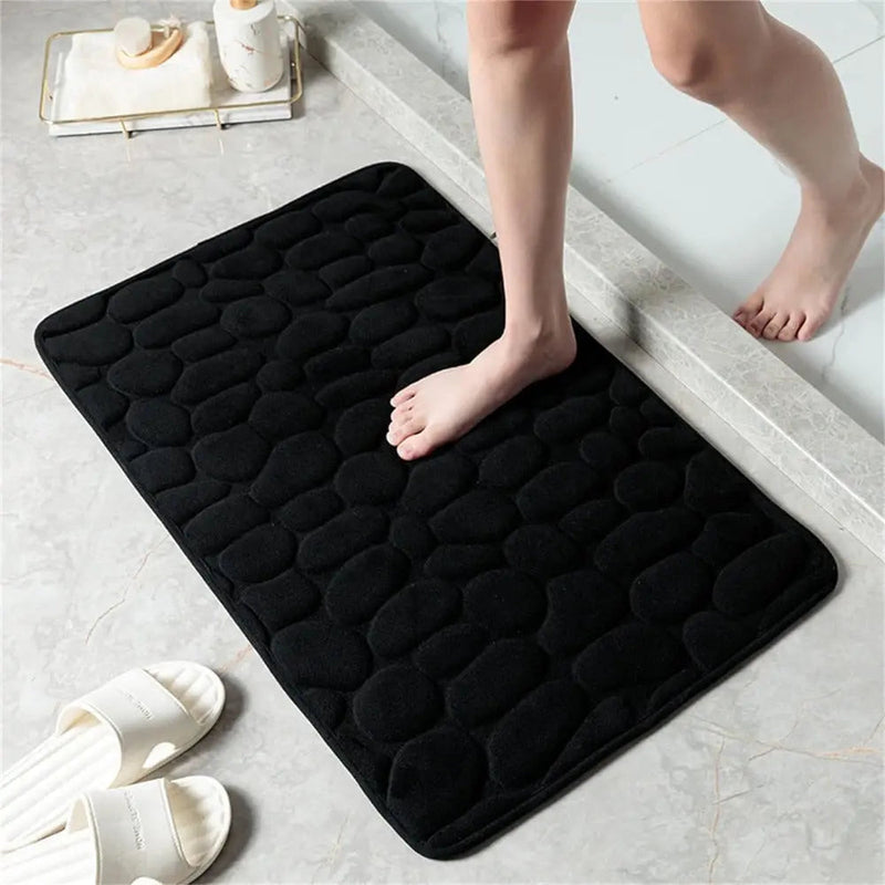 Tapete de Banho Super Absorvente e Antiderrapante Preto