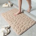 Tapete para banheiro antiderrapante absorvente e macio 60x40cm Bege