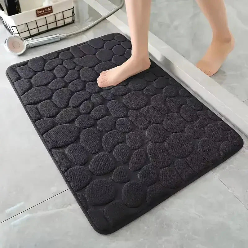 Tapete para banheiro antiderrapante absorvente e macio 60x40cm Preto