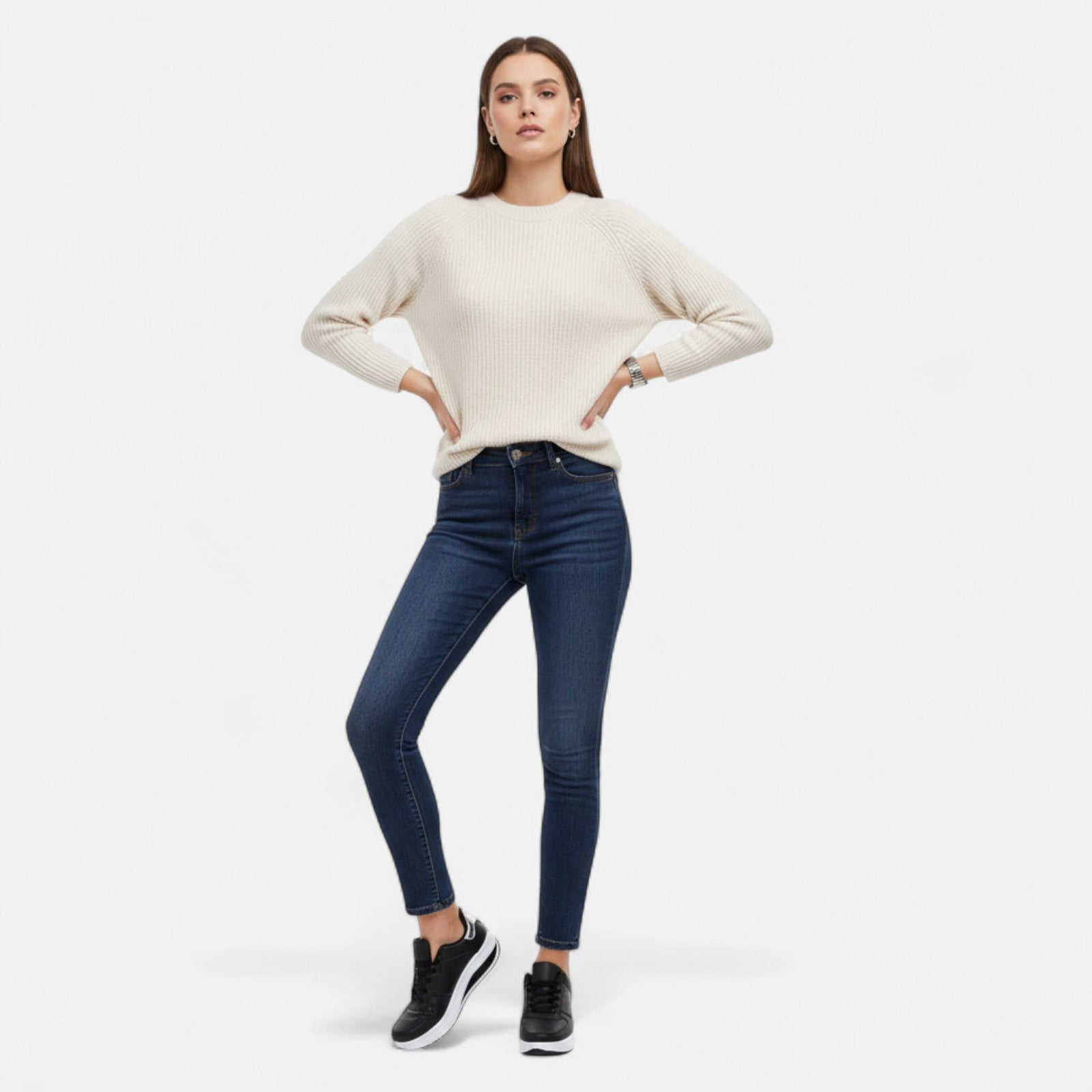 Tênis de Couro com Salto Wedge para Mulheres - Edição Elegância