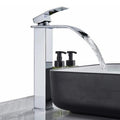 Torneira para banheiro Elegância Bica Alta Cascata Monocomando em Cromado Premium. Alta - 29.5cm Prata