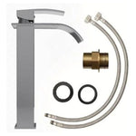Torneira para banheiro Elegância Bica Alta Cascata Monocomando em Cromado Premium.