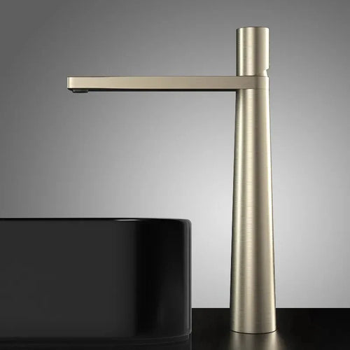Torneira para banheiro Elegância Bica Alta Monocomando em Cromado Premium. Dourada