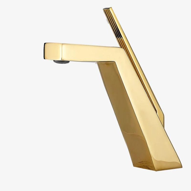 Torneira para banheiro Elegância Bica Alta Monocomando em Cromado Premium. Dourado