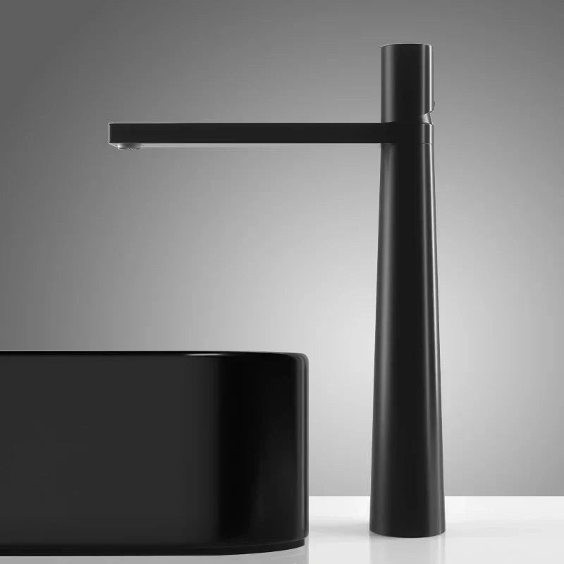 Torneira para banheiro Elegância Bica Alta Monocomando em Cromado Premium. Preto