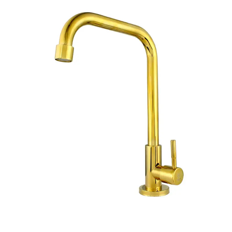 Torneira para banheiro Elegância Bica Móvel Monocomando em Dourado Brilhante.