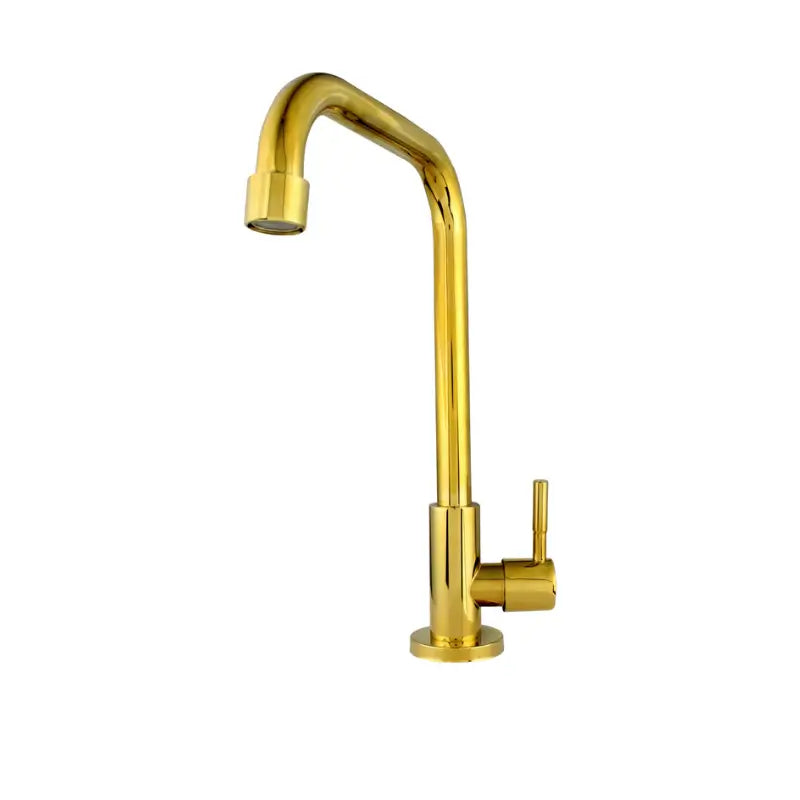 Torneira para banheiro Elegância Bica Móvel Monocomando em Dourado Brilhante.