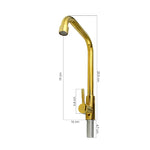 Torneira para banheiro Elegância Bica Móvel Monocomando em Dourado Brilhante.