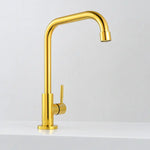 Torneira para banheiro Elegância Bica Móvel Monocomando em Dourado Brilhante.