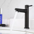 Torneira para banheiro Elegância Monocomando Bica Alta em Aço Inoxidável Polido. Preta 23cm