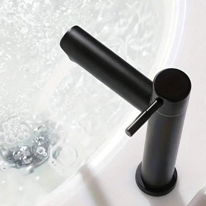 Torneira para banheiro Elegância Monocomando Bica Alta em Aço Inoxidável Polido.
