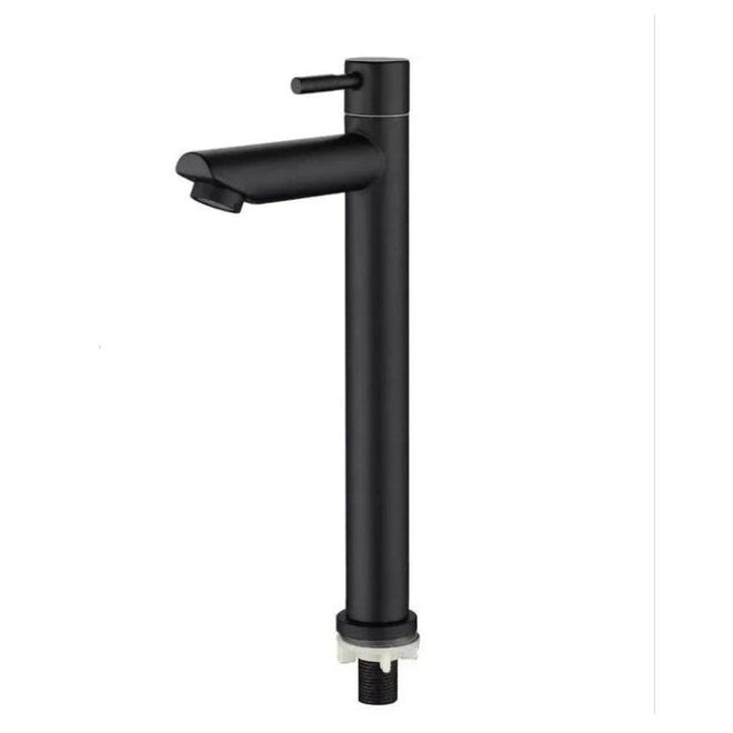 Torneira para banheiro Elegância Monocomando Bica Alta em Aço Inoxidável Polido.
