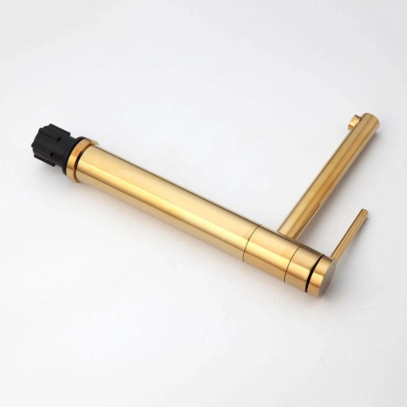 Torneira para banheiro Elegância Monocomando Bica Alta em Dourado Fosco.