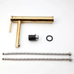 Torneira para banheiro Elegância Monocomando Bica Alta em Dourado Fosco.