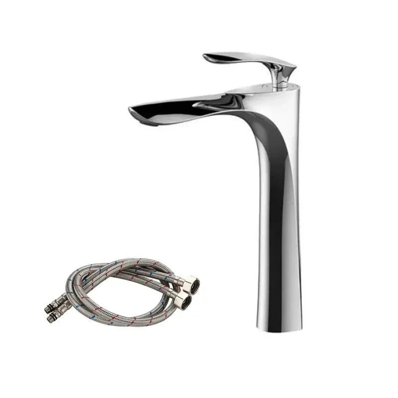 Torneira para banheiro Elegância Monocomando com Design em Bica Alta e Acabamento Cromado Premium. Cromado