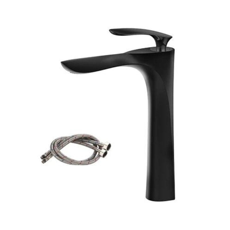 Torneira para banheiro Elegância Monocomando com Design em Bica Alta e Acabamento Cromado Premium. Preto