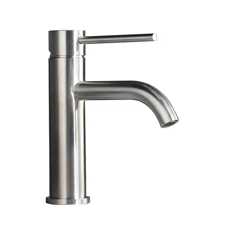 Torneira para banheiro Elegante Bica Baixa Monocomando em Cromado Premium. Escovado