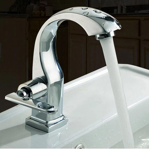 Torneira para banheiro Luxo Bica Alta Monocomando em Cromado Premium Brilhante.