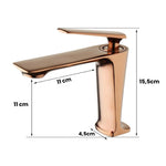 Torneira para banheiro Monocomando Bica Alta de Design Sofisticado em Rose Gold.