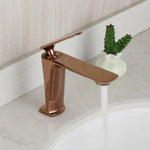Torneira para banheiro Monocomando Bica Alta de Design Sofisticado em Rose Gold.