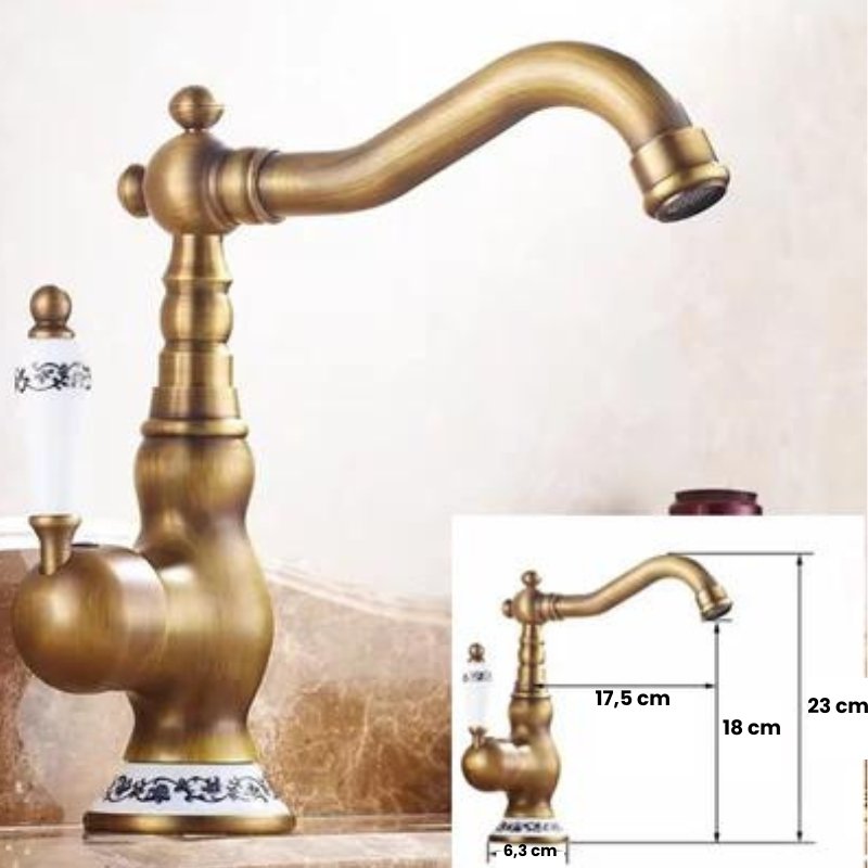 Torneira para banheiro Vintage Monocomando com Misturador em Cromado Premium.