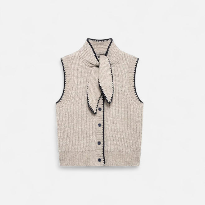 Vestido Colete Tricotado Atemporal Feminino Bege