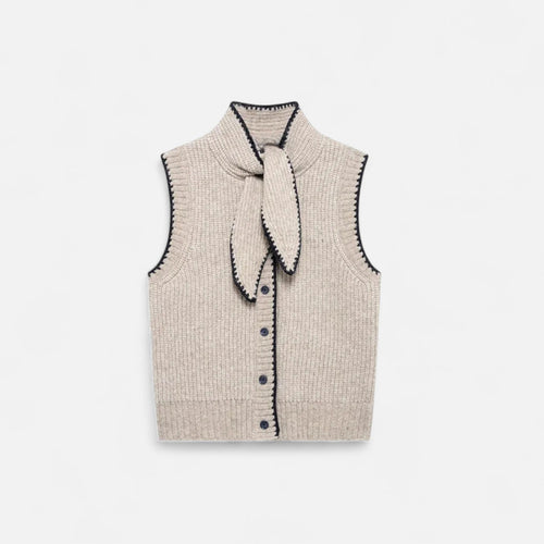 Vestido Colete Tricotado Atemporal Feminino Bege