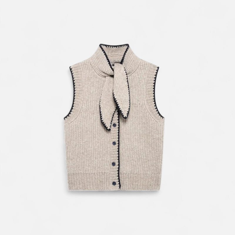 Vestido Colete Tricotado Atemporal Feminino Bege