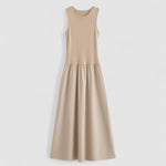 Vestido Diurno Feminino Cinturado de Patrimônio Bege