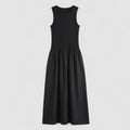 Vestido Diurno Feminino Cinturado de Patrimônio Preto