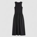 Vestido Diurno Feminino Cinturado de Patrimônio Preto