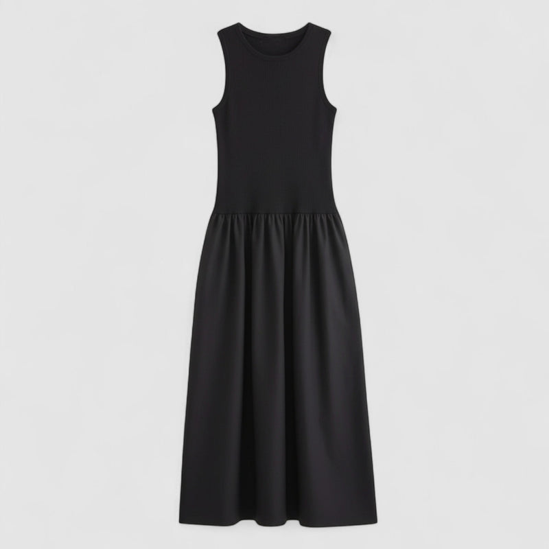 Vestido Diurno Feminino Cinturado de Patrimônio Preto