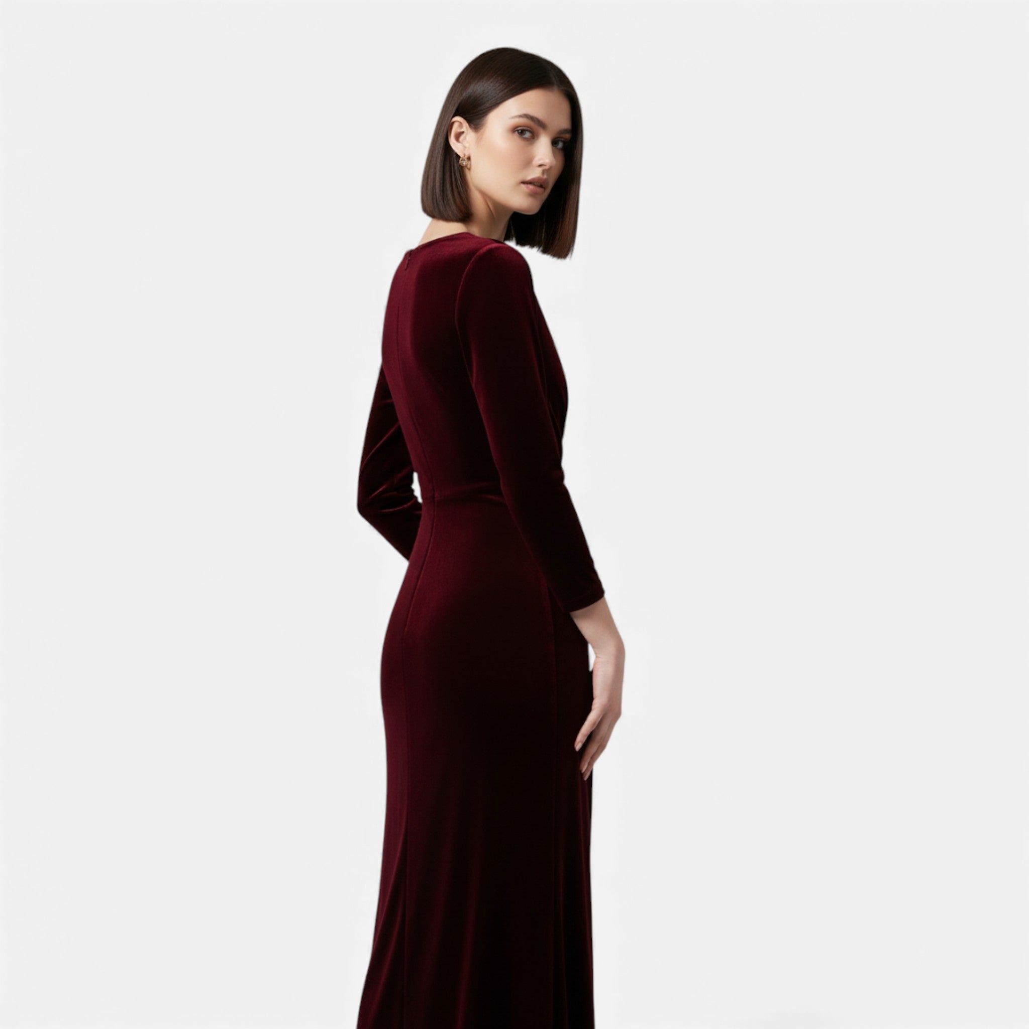 Vestido Envelope de Veludo para Mulheres