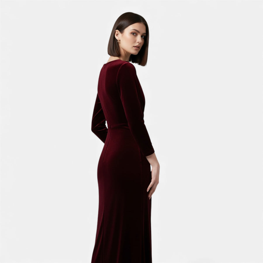 Vestido Envelope de Veludo para Mulheres