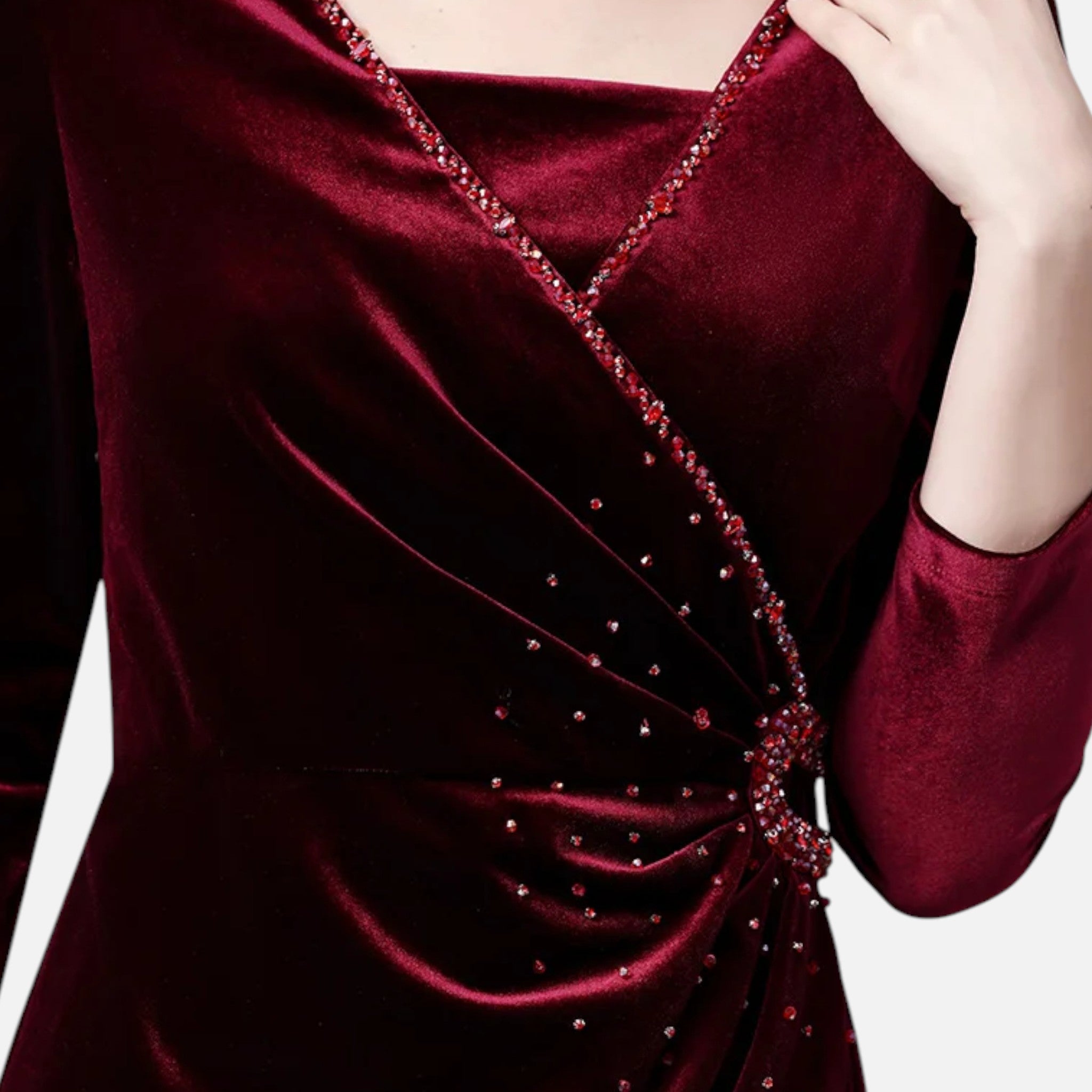 Vestido Envelope de Veludo para Mulheres