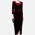 Vestido Envelope de Veludo para Mulheres