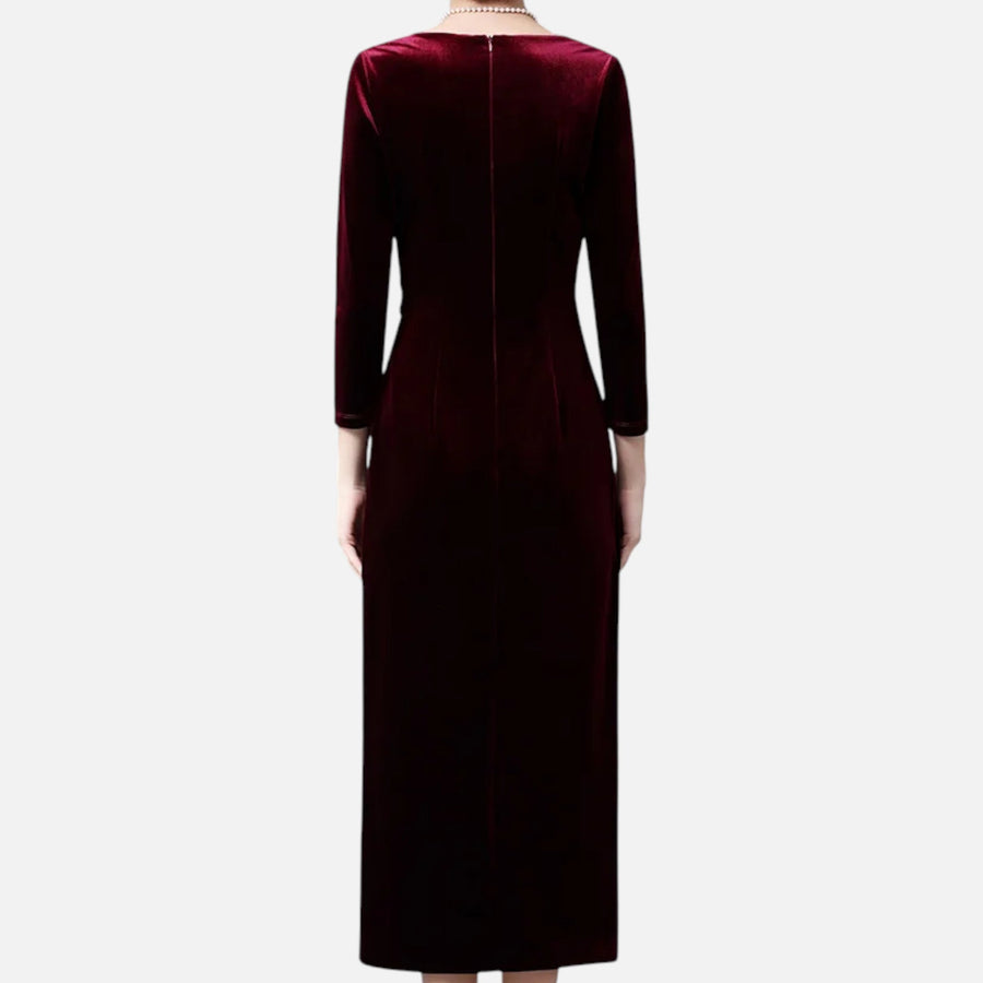 Vestido Envelope de Veludo para Mulheres
