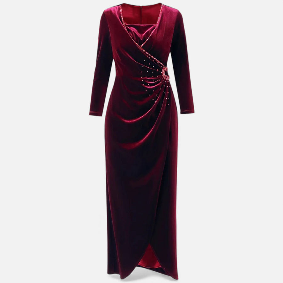 Vestido Envelope de Veludo para Mulheres