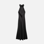 Vestido Longo de Cetim Sem Costas para Mulheres - Elegância e Conforto Preto