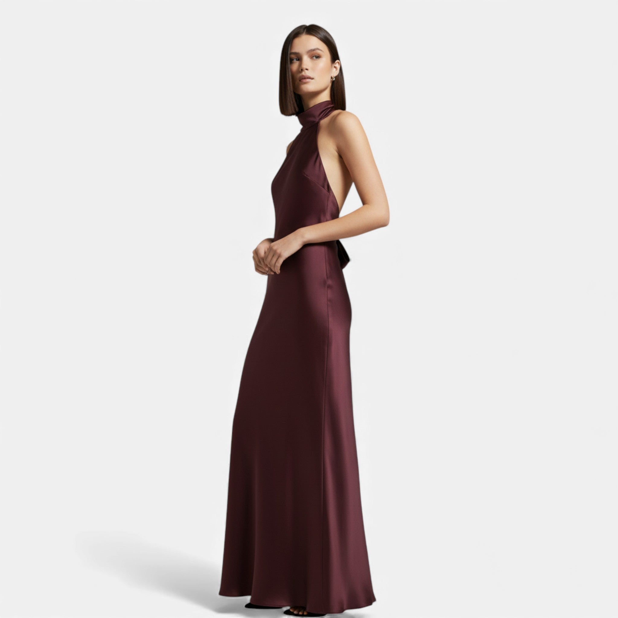 Vestido Longo de Cetim Sem Costas para Mulheres - Elegância e Conforto