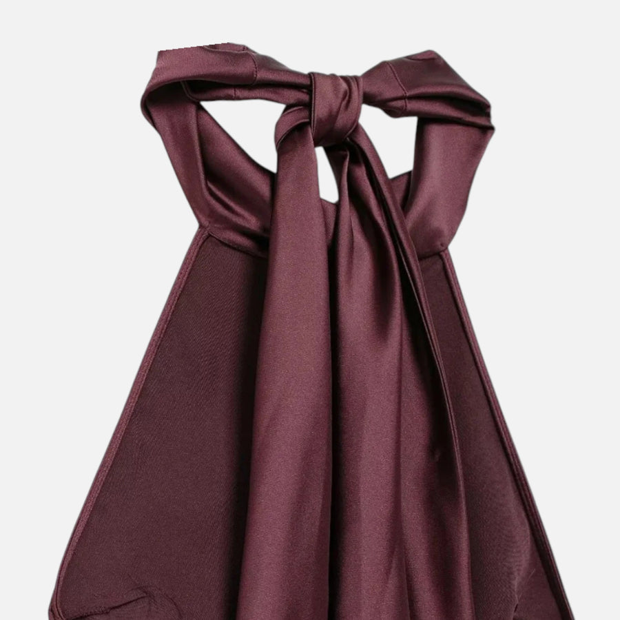 Vestido Longo de Cetim Sem Costas para Mulheres - Elegância e Conforto