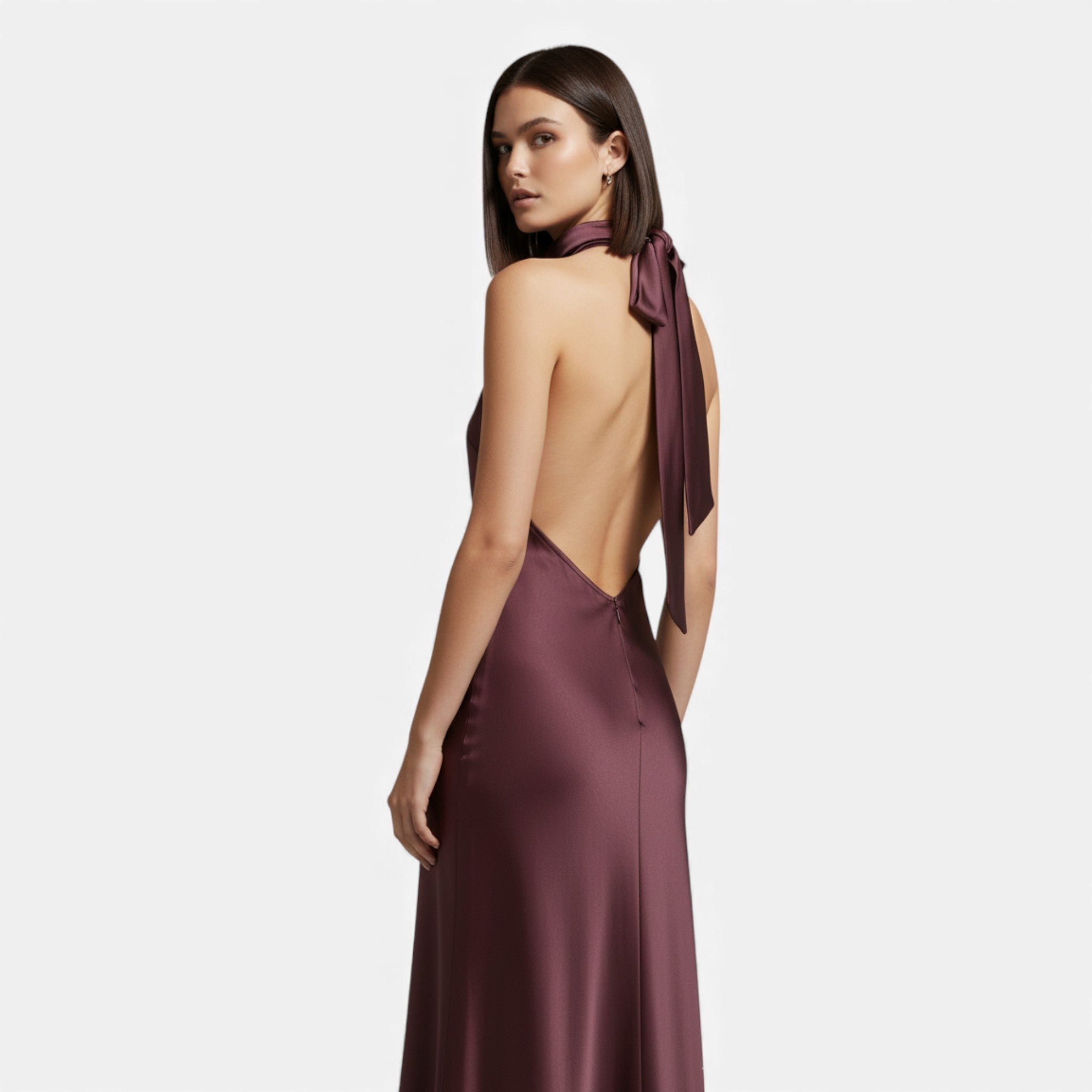 Vestido Longo de Cetim Sem Costas para Mulheres - Elegância e Conforto